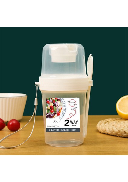 Kahvaltılık Meyve Yulaf Yoğurt Salata Kabı Kapaklı Kaşık Iki Katmanlı Gıda Saklama Kabı Taşınabilir Fitness Gıda Saklama Kabı A (Yurt Dışından) fiyatları