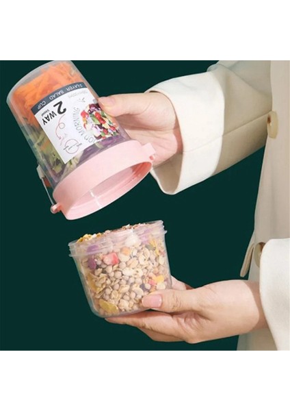 Kahvaltılık Meyve Yulaf Yoğurt Salata Kabı Kapaklı Kaşık Iki Katmanlı Gıda Saklama Kabı Taşınabilir Fitness Gıda Saklama Kabı A (Yurt Dışından) indirimleri