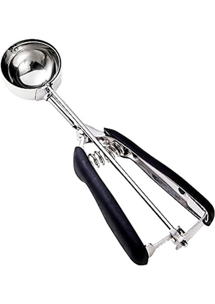 Kurabiye Kepçesi, Kurabiye Hamuru Kepçesi, Yaylı Dondurma Kepçesi, Paslanmaz Çelik Kepçe, Rahat Tutuş 22 x 5 cm (Yurt Dışından)