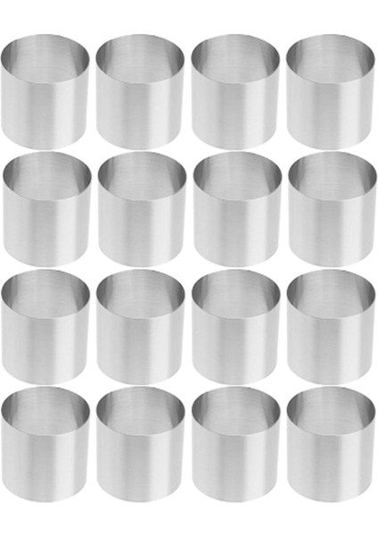 Yuvarlak Kek Halkası Kalıbı Paslanmaz Çelik Pişirme Halkaları 16 Parça Tatlı Mus Kalıbı Mini Kek Hamuru Halkası Gıda Kalıp Seti (Yurt Dışından)