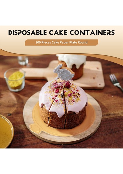 Mini Yuvarlak Altın Karton Kek Tabanı, Mus Kek Tabağı, 100 Parça Kek Kağıdı Tabağı Yuvarlak Karton Tabanlı Tatlı Tabağı (Yurt Dışından) fırsatları