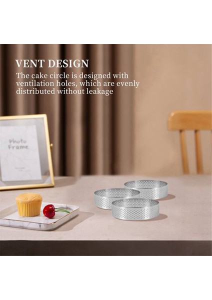 20 Adet 8 cm Delikli Yuvarlak Tart Halkaları Paslanmaz Çelik Meyveli Turta Kiş Kek Mus Kalıbı Mutfak Pişirme Kalıbı Halkaları (Yurt Dışından)