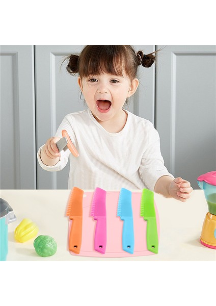 9 Parça Çocuk Yemek Seti, Plastik Çocuklar Için Güvenli Pişirme Şef Bıçakları ve Kesme Tahtası, Çocuk Meyve Salatası Bıçakları (Yurt Dışından) indirimleri