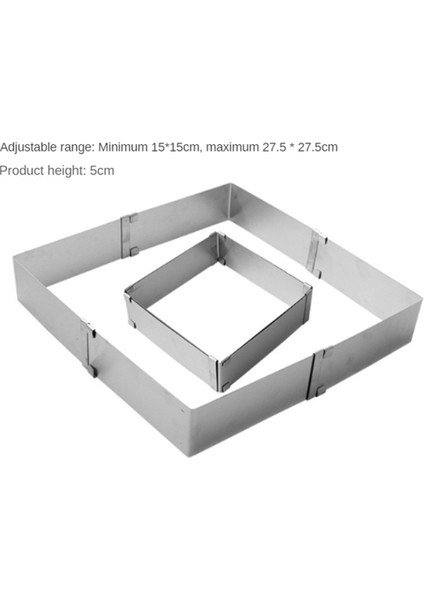 Pişirme Kabı Ayarlanabilir Mus Halkası Tatlı Pişirme Aracı Paslanmaz Çelik Kendin Yap Pasta Dekorasyon Kalıbı Kare Kek Kalıbı (Yurt Dışından) modelleri