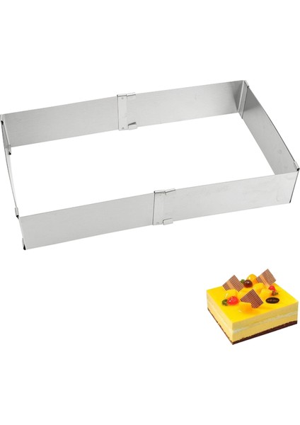 Pişirme Kabı Ayarlanabilir Mus Halkası Tatlı Pişirme Aracı Paslanmaz Çelik Kendin Yap Pasta Dekorasyon Kalıbı Kare Kek Kalıbı (Yurt Dışından) indirimleri