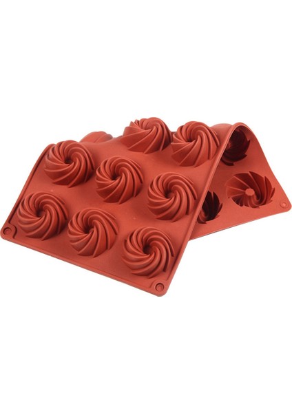Mini Spiral Şekilli 15 Gözlü Silikon Kek Kalıpları Pişirme Tatlı Mus Kek Dekorasyon Kalıpları Kek Çikolata 4 Adet (Yurt Dışından) modelleri