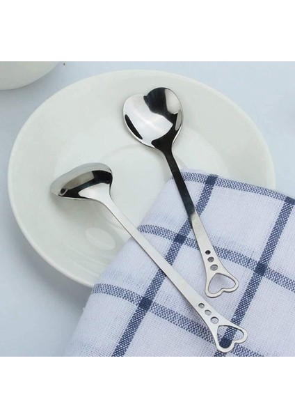 Adet Paslanmaz Çelik Kalp Şeklinde Kahve Kaşığı Mutfak Aksesuarları Tatlı Şeker Karıştırma Kaşığı Çay Kaşığı Yemek Takımı (Yurt Dışından) indirimleri