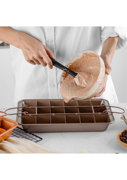 Bölmeli Brownie Tepsisi, Yapışmaz Ekmek Tepsisi, Fırın Tepsisi, Kek Için 18 Önceden Kesilmiş Kare Kalıp (Yurt Dışından) modelleri