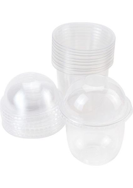 100 Adet 360 ml Kapaklı Tatlı Kapları Tek Kullanımlık Puding Kapları Çorba, Dondurma, Dondurmalı Plastik Tek Kullanımlık Kaplar (Yurt Dışından)