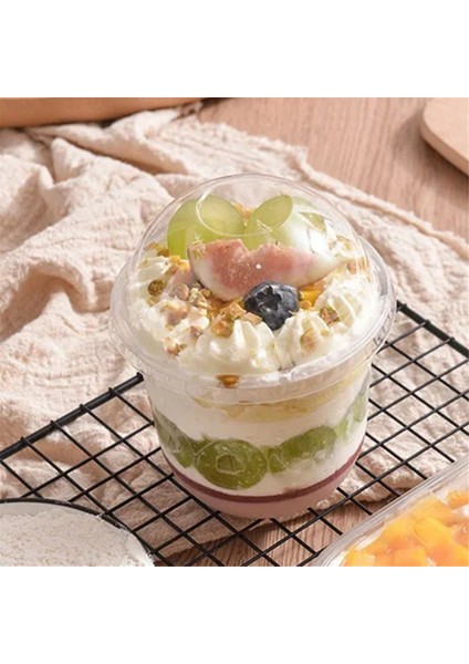 100 Adet 360 ml Kapaklı Tatlı Kapları Tek Kullanımlık Puding Kapları Çorba, Dondurma, Dondurmalı Plastik Tek Kullanımlık Kaplar (Yurt Dışından) modelleri