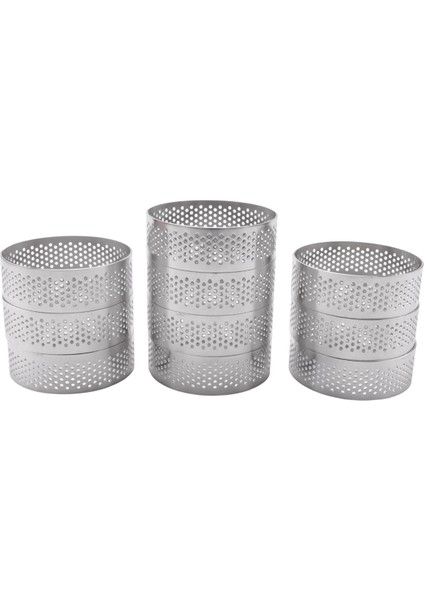 10'lu Paket Paslanmaz Çelik Tart Halkası, Isıya Dayanıklı Delikli Kek Mus Halkası, Yuvarlak Halka Pişirme Donut Aletleri, 5,9 cm (Yurt Dışından) fiyatları