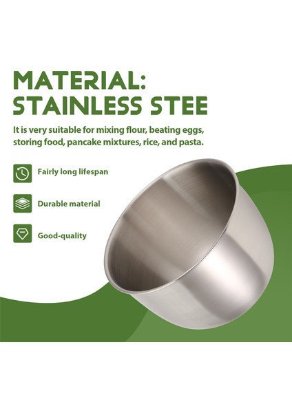 Mutfak Paslanmaz Çelik 304 Karıştırma Kabı Derin Tasarım Pişirme Pişirme Kek Ekmek Salata Mutfak Mikser Kabı, 3600ML (Yurt Dışından) fırsatları
