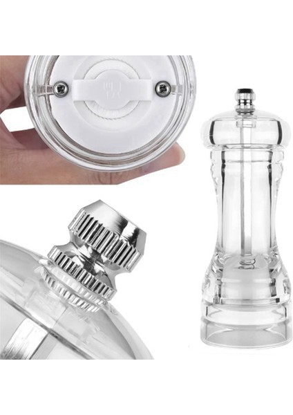 Seramik Rotorlu Ayarlanabilir Kalınlıklı Karabiber Öğütücü - Akrilik Tuz ve Karabiberlik Mutfak Aksesuarları (Yurt Dışından) fırsatları