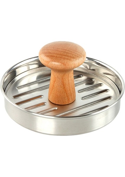 Burger Press 5 Inç Ağır Hizmet Tipi Paslanmaz Çelik Hamburger Köfte Makinesi Ahşap Saplı (Yurt Dışından)