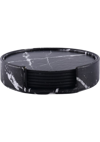 Içecek Altlıkları 6 Parçalı Tutucu, Siyah Yuvarlak Bardak Altlığı Seti, Ev ve Mutfak Kullanımı Için (Yurt Dışından)