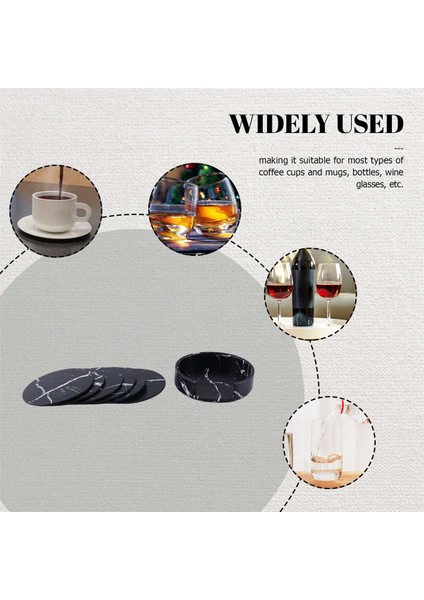 Içecek Altlıkları 6 Parçalı Tutucu, Siyah Yuvarlak Bardak Altlığı Seti, Ev ve Mutfak Kullanımı Için (Yurt Dışından) modelleri
