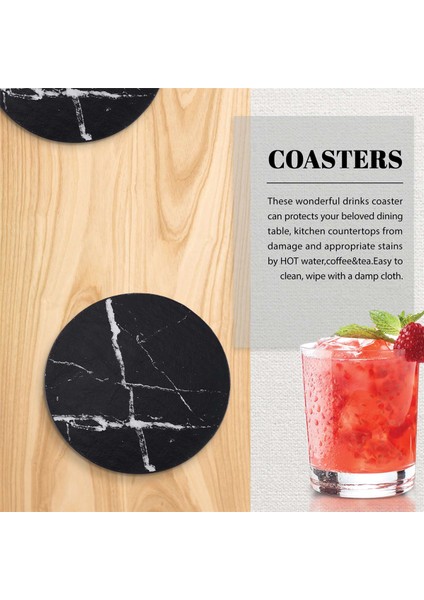 Içecek Altlıkları 6 Parçalı Tutucu, Siyah Yuvarlak Bardak Altlığı Seti, Ev ve Mutfak Kullanımı Için (Yurt Dışından) fırsatları