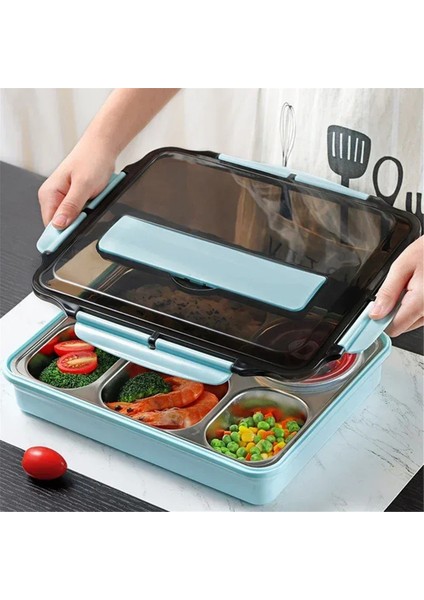 Paslanmaz Çelik Yalıtımlı Öğle Yemeği Kutusu Çok Katmanlı Çok Izgaralı Sofra Takımı Öğrenci Okul Yetişkin Öğle Yemeği Kutusu (Yurt Dışından) fırsatları