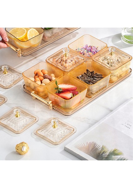 Kurutulmuş Meyve Atıştırmalık Servis Tabağı Meze Servis Tepsisi Çok Amaçlı 6 Kase Bölmeli Servis Kaseleri, Şeffaf-Gri (Yurt Dışından) modelleri