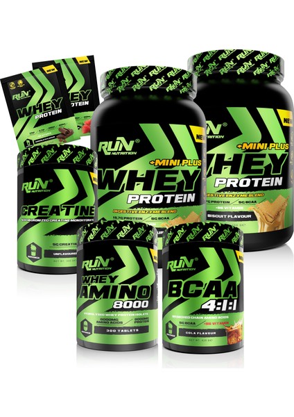 Fitness Paketi Large Kas Kütlesi - 2xmini Plus Bisküvi, Bcaa Kola, Creatine, AMINO8000