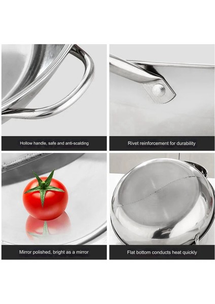 Paslanmaz Çelik Iki Bölmeli Çift Sıcak Tencere Ocak Gazlı Ocak Uyumlu Tencere Ev Mutfak Tencere Çorba Pişirme Tenceresi, 30 cm (Yurt Dışından) fiyatları