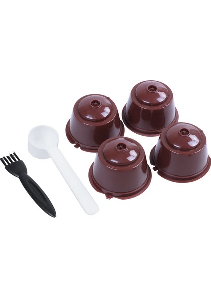 Dolce Gusto Plastik Doldurulabilir Kahve Kapsülü Kaşık Fırçalı 4 Adet 200 Kez Yeniden Kullanılabilir Dolce Gusto Için Nescafe ile Uyumlu (Yurt Dışından)