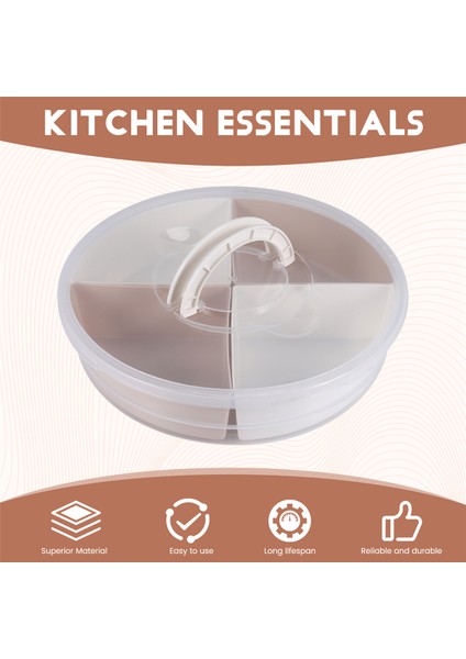 Bölmeli Sebze Tepsisi Kapaklı Atıştırmalık Saklama Kutusu Kapaklı Meyve Kasesi (Yurt Dışından) fırsatları