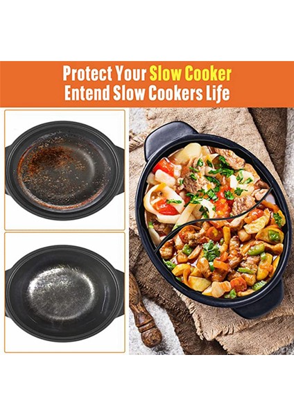 Silikon Yavaş Pişirici Bölücü, Yavaş Pişirici Aksesuarları Pişirme Astarı, Çoğu 6-8 Qt Oval Şekilli Yavaş Pişirici Için (Yurt Dışından) modelleri