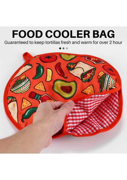 Burrito Için 12 Inç Bez Çanta, Mikrodalga Restoran Yemeği Krep Için Taşınabilir Tortilla Isıtıcı Kese, B (Yurt Dışından) indirimleri