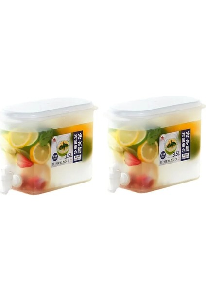 3,5 L Büyük Kapasiteli Soğuk Su Şişesi, Musluklu Soğuk Su Şişesi, Buzdolabı ve Buzlu Içecek Kutusu (Yurt Dışından)