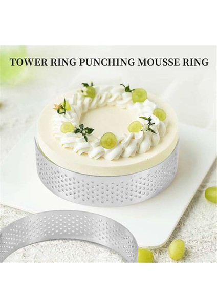 10'lu Paket 8 cm Paslanmaz Çelik Tart Halkaları Dairesel Tart Halkaları Delikli Kek Halkası Kalıbı Mus Kalıbı Mutfak Pişirme Kalıbı (Yurt Dışından) fiyatları