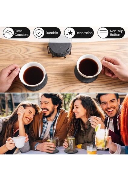 Taş Bardak Altlığı 10 cm Yuvarlak Cam Bardak Altlığı, Içecekler, Kupalar, Barlar ve Bardaklar Için Uygun, Pratik Standlı (Yurt Dışından) indirimleri