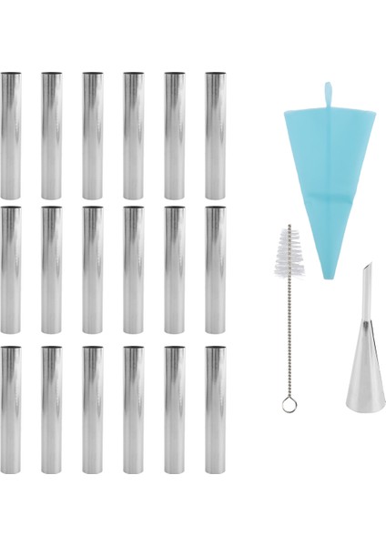 19 Adet Cannoli Tüp Kalıp Seti Paslanmaz Çelik Yapışmaz Krem Boynuz Danimarka Pastası Kalıbı Kabuklu Krem Rulo Için (Yurt Dışından)