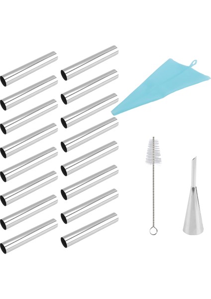 19 Adet Cannoli Tüp Kalıp Seti Paslanmaz Çelik Yapışmaz Krem Boynuz Danimarka Pastası Kalıbı Kabuklu Krem Rulo Için (Yurt Dışından) fiyatları