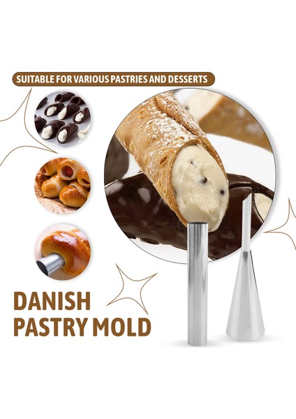 19 Adet Cannoli Tüp Kalıp Seti Paslanmaz Çelik Yapışmaz Krem Boynuz Danimarka Pastası Kalıbı Kabuklu Krem Rulo Için (Yurt Dışından) indirimleri