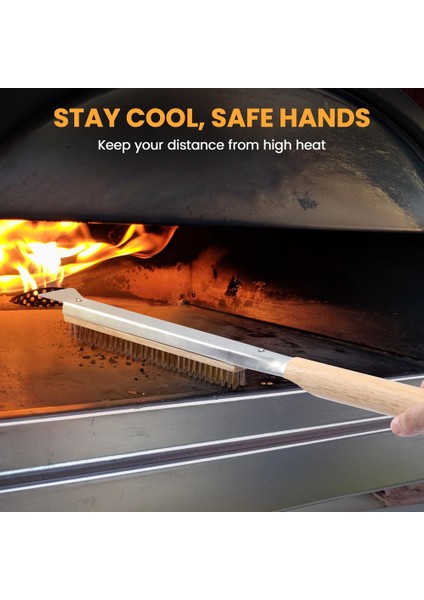 Barbekü Izgara Temizliği Için Kazıyıcılı 21 Inç Pizza Fırın Fırçası, Bakır Tel Pizza Taşı Temizleme Fırçası (Yurt Dışından) modelleri