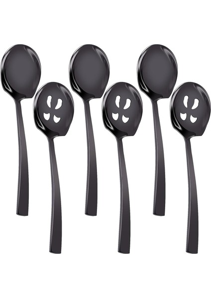 Parça Servis Kaşıkları ve Oluklu Kaşık Seti, 9 Inç Paslanmaz Çelik Servis Gereçleri Seti Büfe Ziyafet Mutfağı Için (Yurt Dışından)