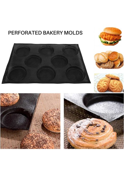 Pişirme Için 8 Delikli Hamburger Çörek Kalıpları Pişirme Için Silikon Ekmek Kalıpları Yapışmaz Delikli Pişirme Kalıpları (Yurt Dışından) fırsatları