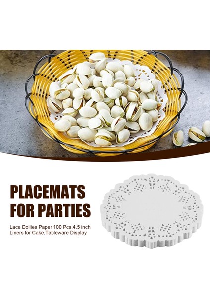 Dantel Dantel Kağıt 100 Adet, 4,5 Inç Dekoratif Yuvarlak Amerikan Servis Altlıkları, Pasta Kaplamaları, Tatlılar, Fırınlanmış Lezzetler, Sofra Takımı Sergileme (Yurt Dışından) fırsatları