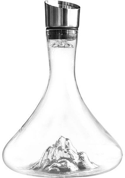 Şarap Dekanteri ve Sürahisi - El Üflemeli Kurşunsuz Kristal, Paslanmaz Çelik Kapak, Filtre, Partiler ve Doğum Günleri Için Bir Olmazsa Olmaz (Yurt Dışından)