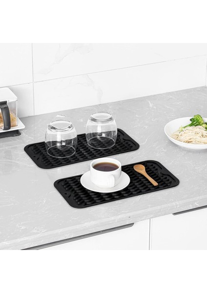 Çok Amaçlı Bulaşık Kurutma Matı, Kolay Temizlenebilir, Çevre Dostu, Isıya Dayanıklı Silikon Mutfak Tezgahı Matı Siyah-B (Yurt Dışından) fiyatları