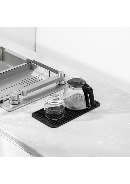Çok Amaçlı Bulaşık Kurutma Matı, Kolay Temizlenebilir, Çevre Dostu, Isıya Dayanıklı Silikon Mutfak Tezgahı Matı Siyah-B (Yurt Dışından) indirimleri