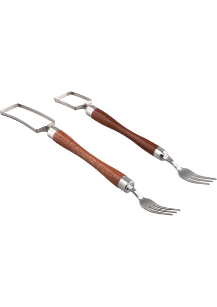 2'si 1 Arada Paslanmaz Çelik Meyve Kesici, Karpuz Çatal Dilimleme Aleti, Çift Başlı Meyve Çatal Dilimleyici Meyve Kesme Çatalı (Yurt Dışından)