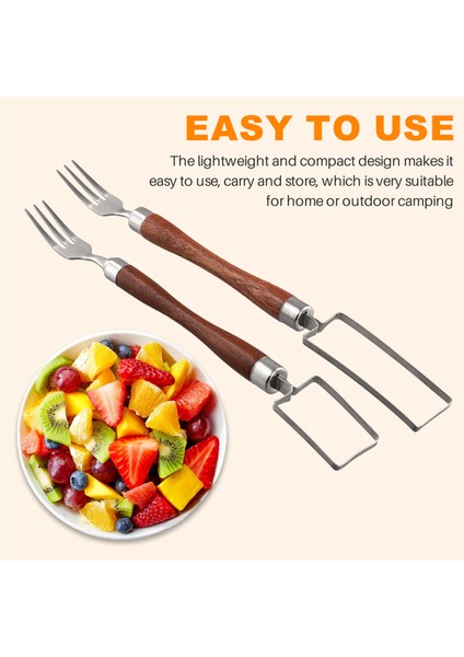 2'si 1 Arada Paslanmaz Çelik Meyve Kesici, Karpuz Çatal Dilimleme Aleti, Çift Başlı Meyve Çatal Dilimleyici Meyve Kesme Çatalı (Yurt Dışından) fırsatları