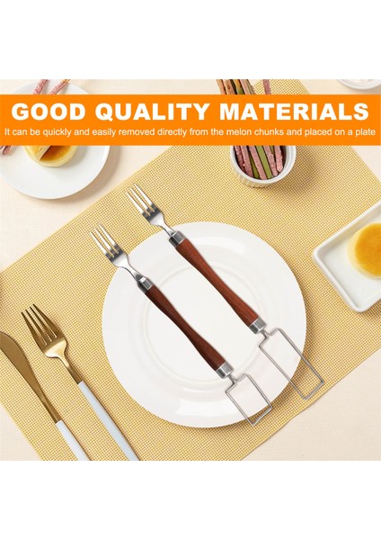 2'si 1 Arada Paslanmaz Çelik Meyve Kesici, Karpuz Çatal Dilimleme Aleti, Çift Başlı Meyve Çatal Dilimleyici Meyve Kesme Çatalı (Yurt Dışından) indirimleri