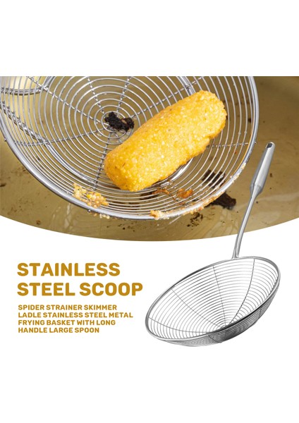 Örümcek Süzgeç Kepçe Paslanmaz Çelik Metal Kızartma Sepeti Uzun Saplı Büyük Kaşık (Yurt Dışından) fırsatları
