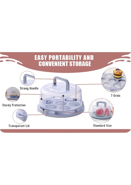 Kapaklı Şeffaf Kek Kutusu, Cupcake Tutucu, Kapaklı Şeffaf Kek Kutusu Taşıyıcı, Kulplu Cupcake Tutucu, C (Yurt Dışından) indirimleri