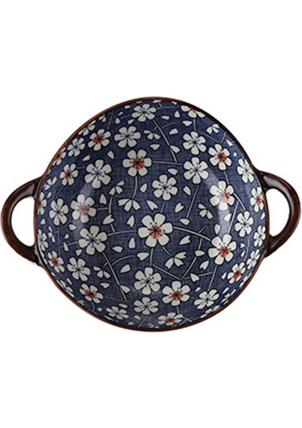 Çift Kulaklı Çorba Kasesi, Seramik Ev Tipi Düzensiz Şekilli Kase, Ev Tipi Salata Erişte Izgara Kasesi Ramen Kasesi, B (Yurt Dışından)