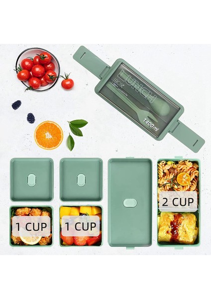 Yetişkinler ve Çocuklar Için Bento Öğle Yemeği Kutusu, Sızdırmaz Yemek Hazırlama Porsiyon Kontrol Kutuları, Bölmeli Ince Kap Stili (Yurt Dışından) fırsatları