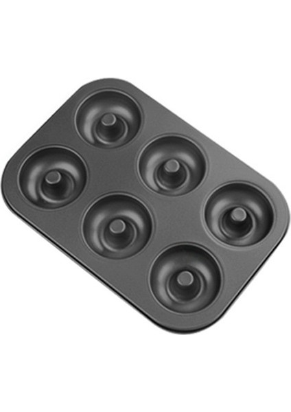 Delikli Donut Kek Kalıbı Dıy Çikolatalı Pasta Tatlı Kurabiye Muffin Pişirme Kalıbı El Yapımı Gereçler 6 Bardak Siyah (Yurt Dışından)